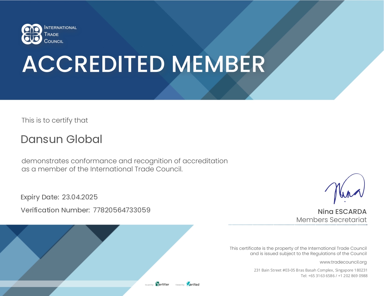 certificate